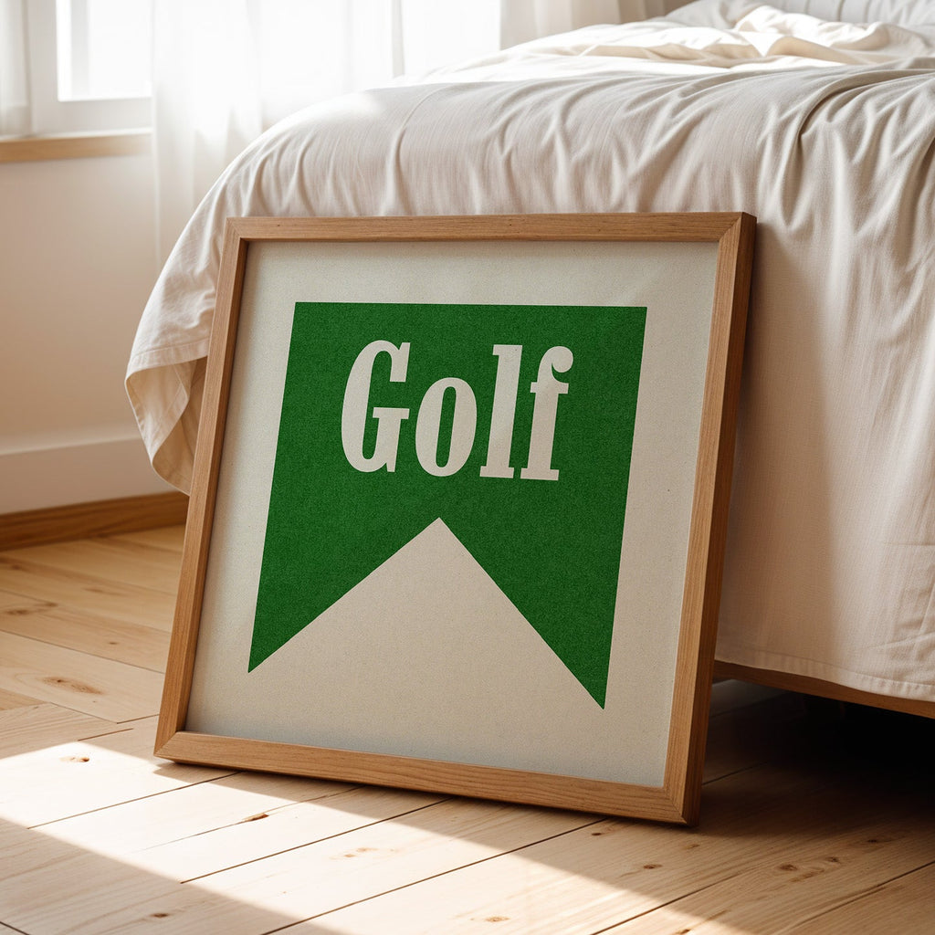 Framed Golf Banner Green Art Print