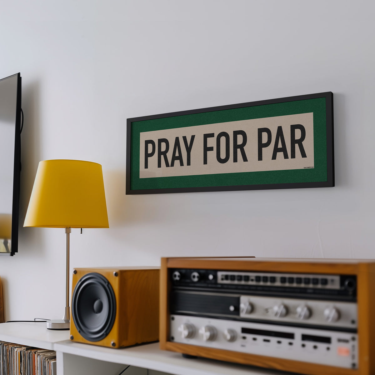 Framed Pray For Par Golf Art Scroll Sign