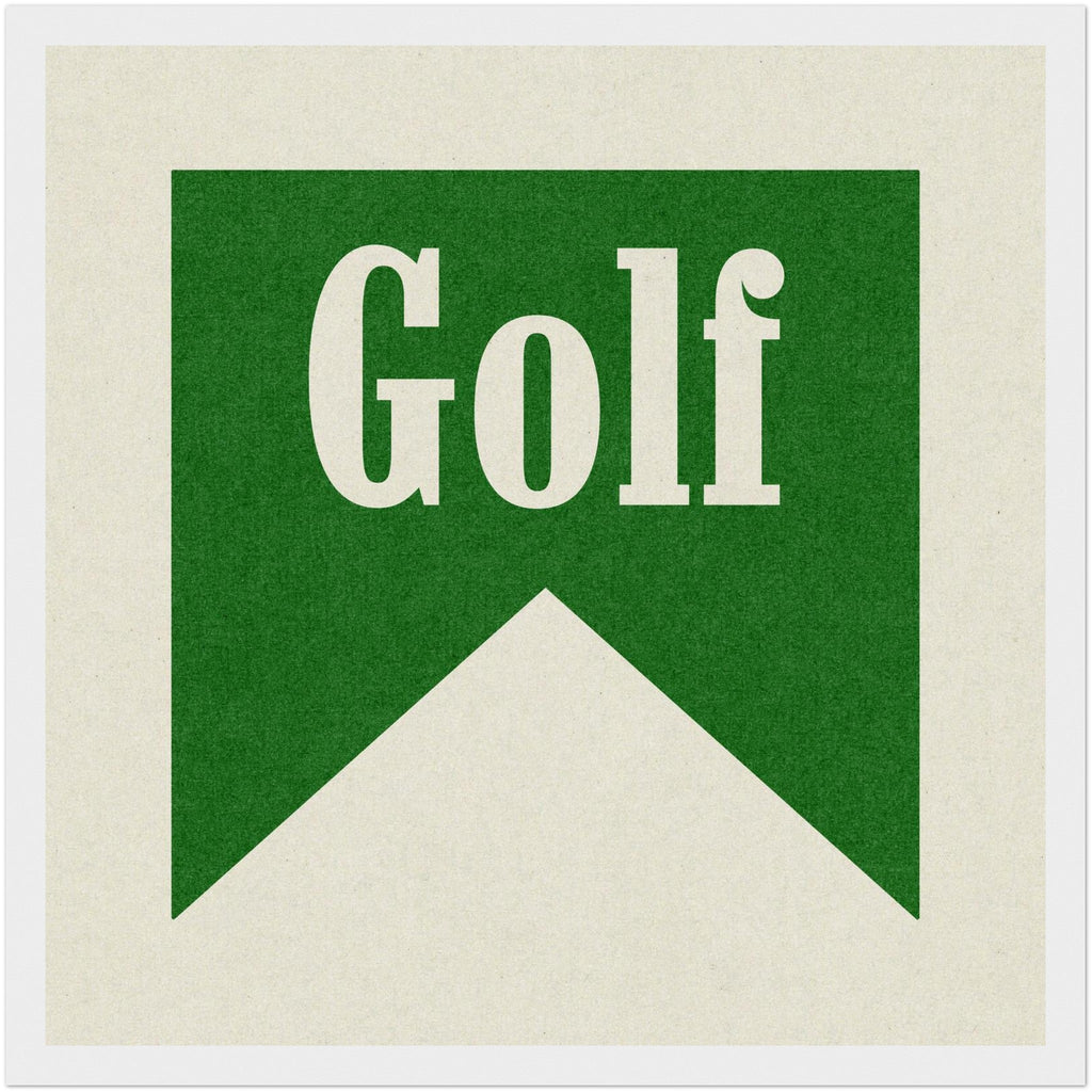 Framed Golf Banner Green Art Print