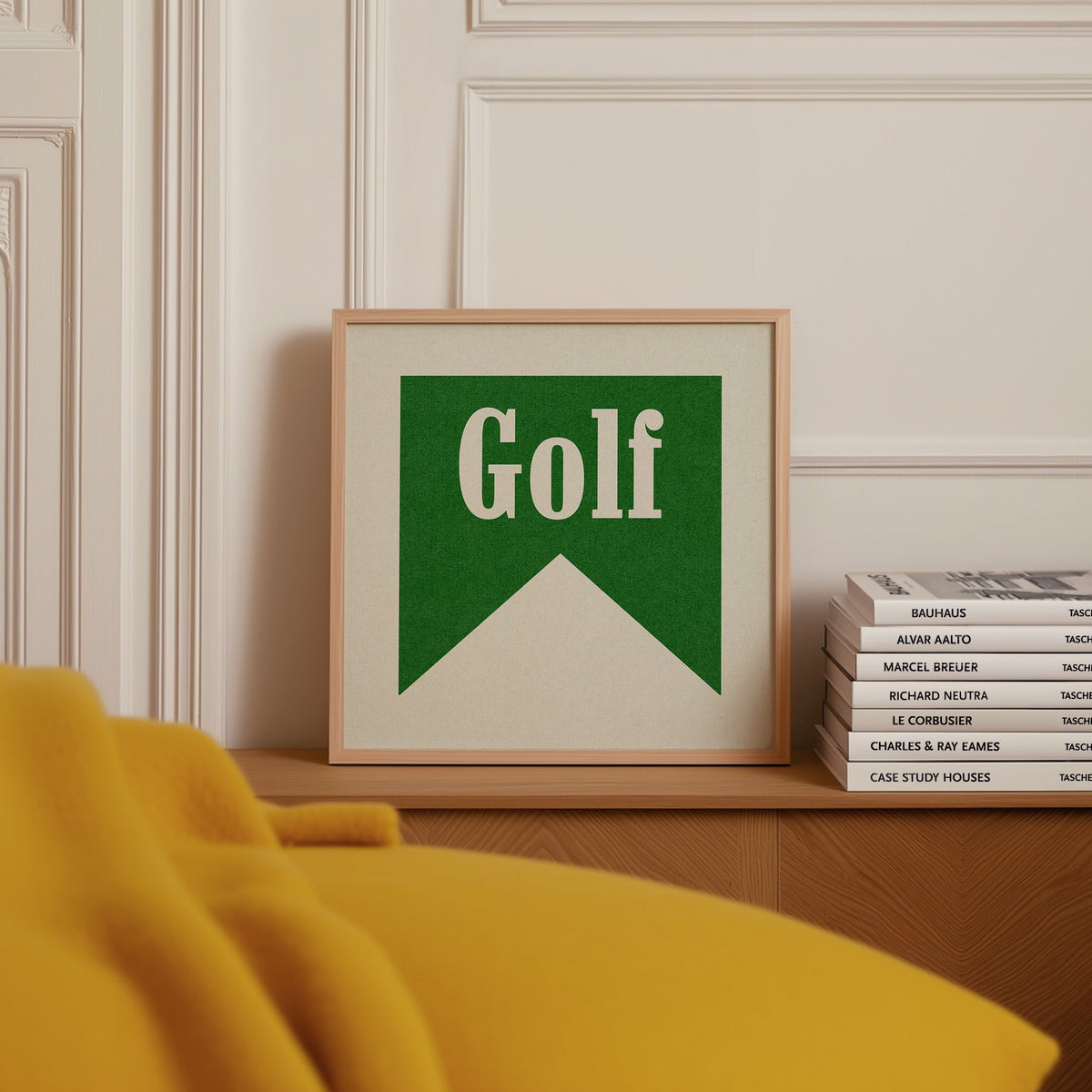 Retro Golf Poster Art Print Banner Style Square