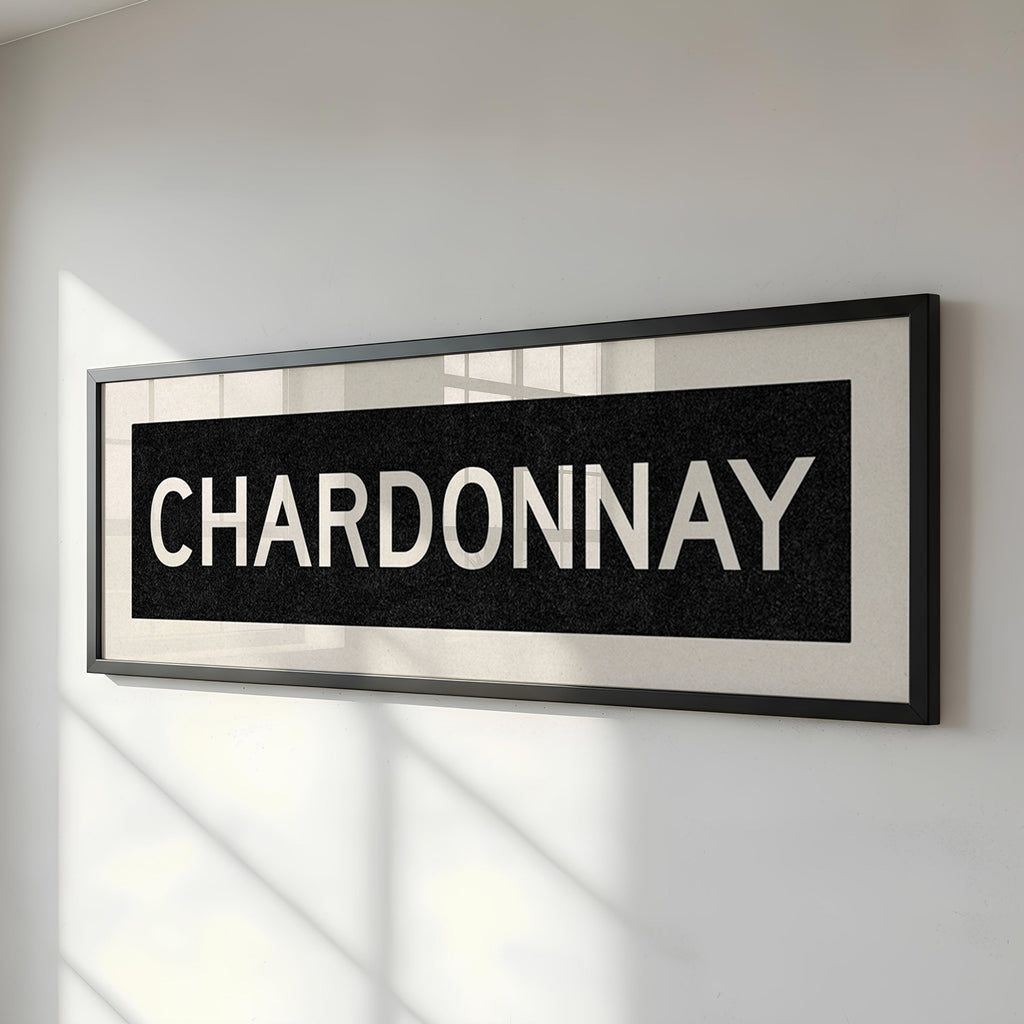 Framed Chardonnay Bus Scroll Sign