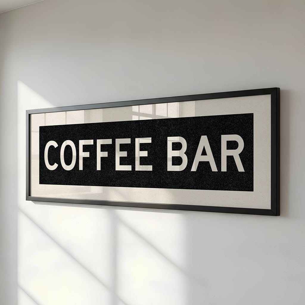 Framed Coffee Bar Bus Scroll Sign