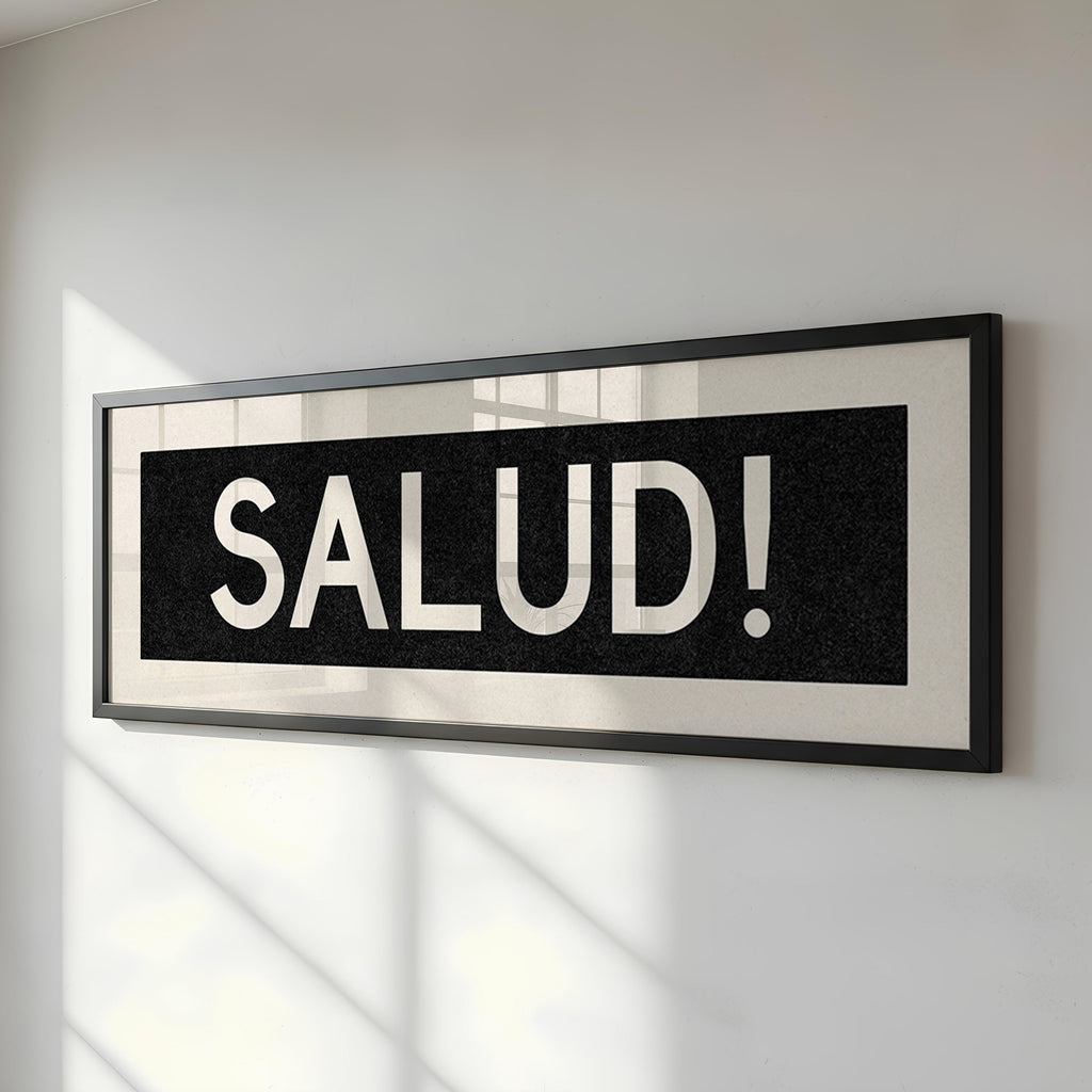 Framed Salud! Bus Scroll Sign