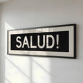 Framed Salud! Bus Scroll Sign