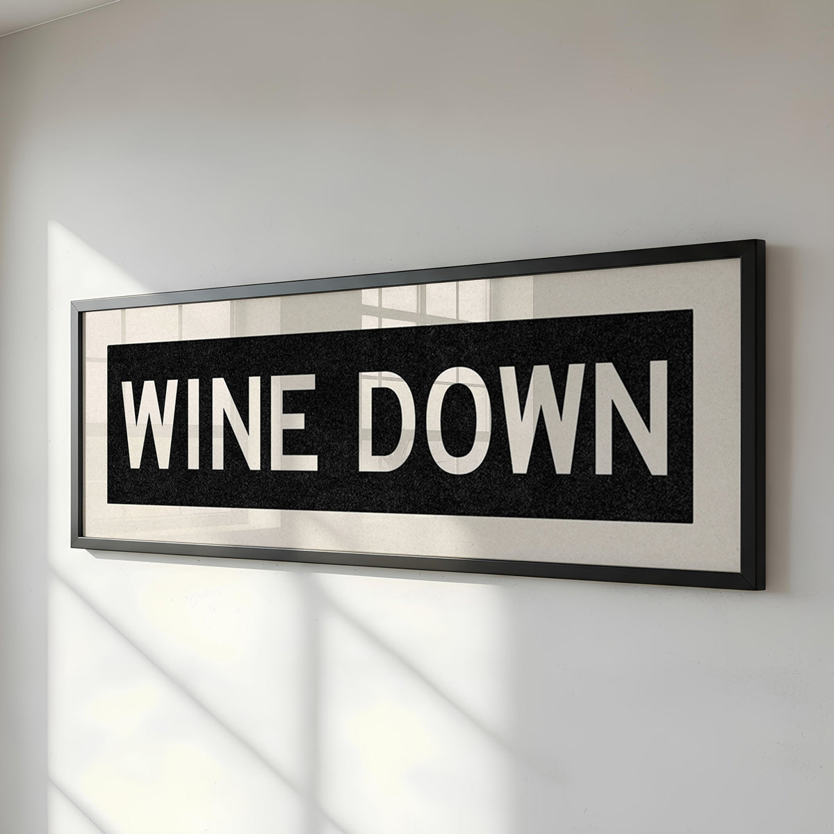 Framed Wine Down Bus Scroll Sign