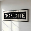 Framed Charlotte North Carolina Bus Scroll