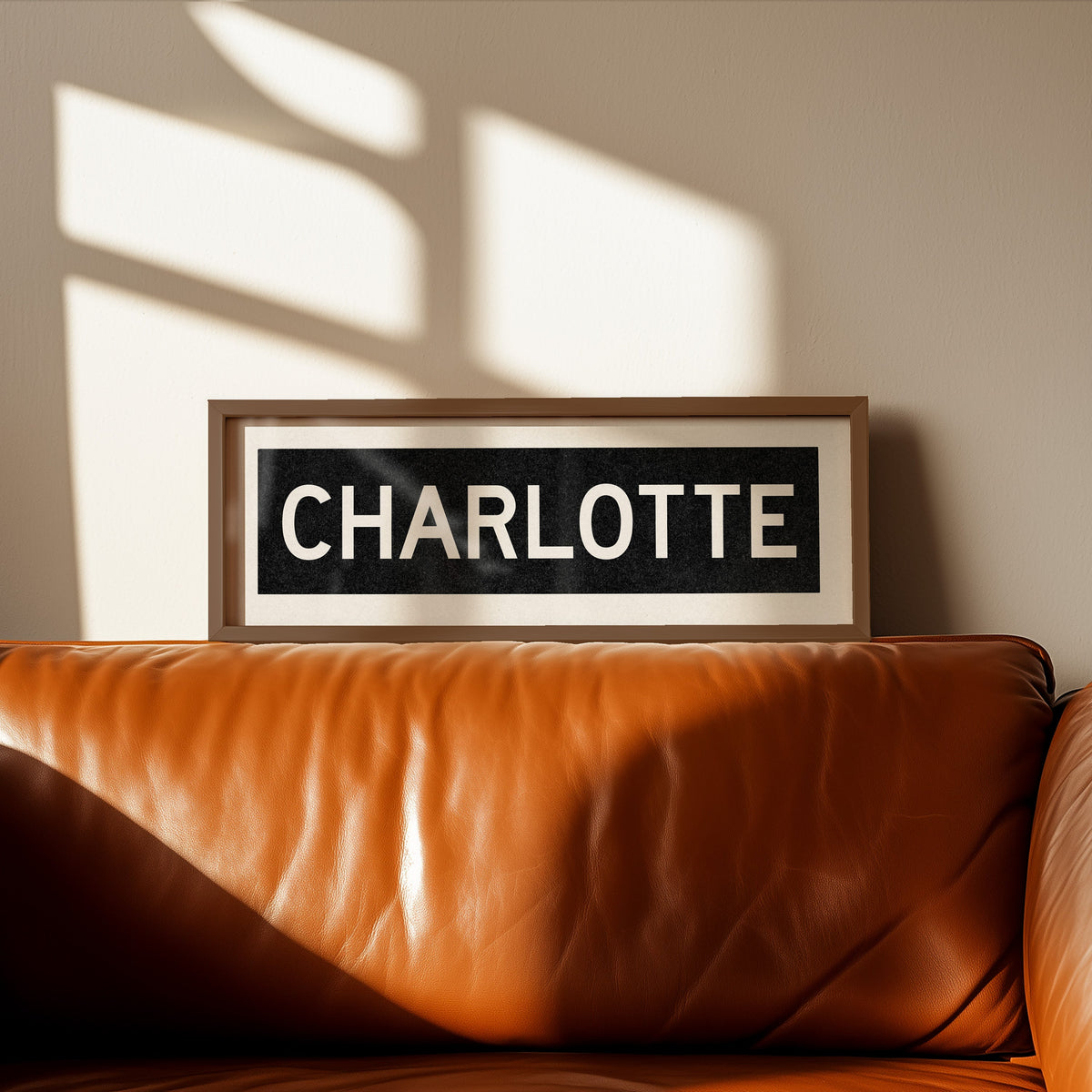 Framed Charlotte North Carolina Bus Scroll