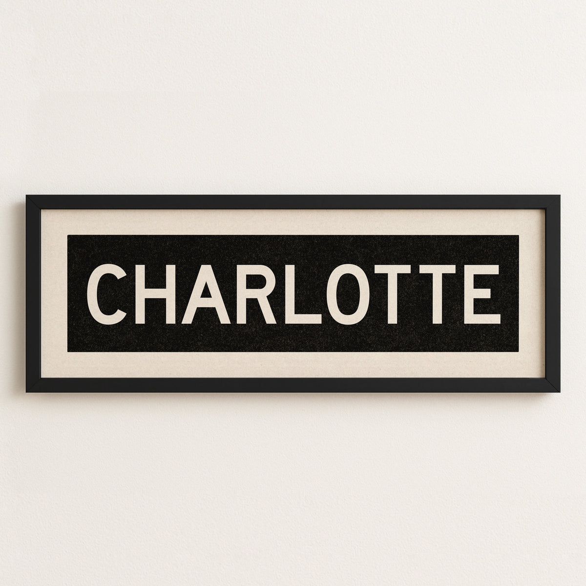 Framed Charlotte North Carolina Bus Scroll
