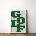 Golf Poster Typography Art Print For Golfers Light Gray