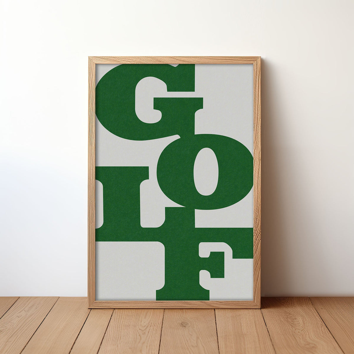 Golf Poster Typography Art Print For Golfers Light Gray