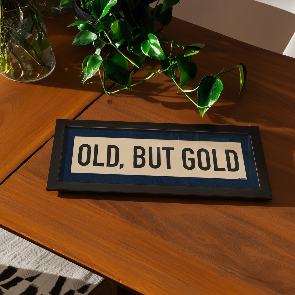 Framed Old, But Gold Pickleball Art Scroll Sign