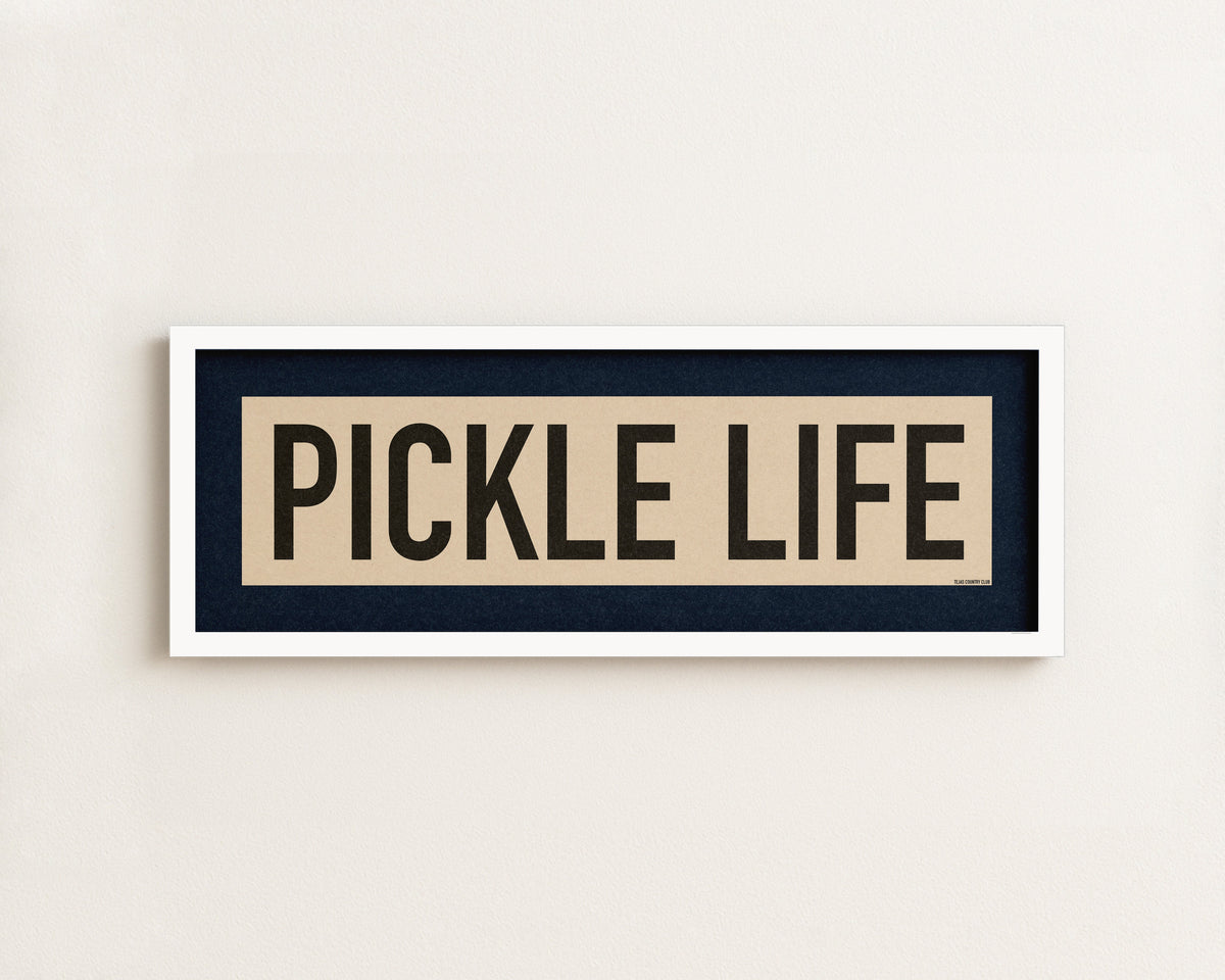 Framed Pickle Life Pickleball Art Scroll Sign