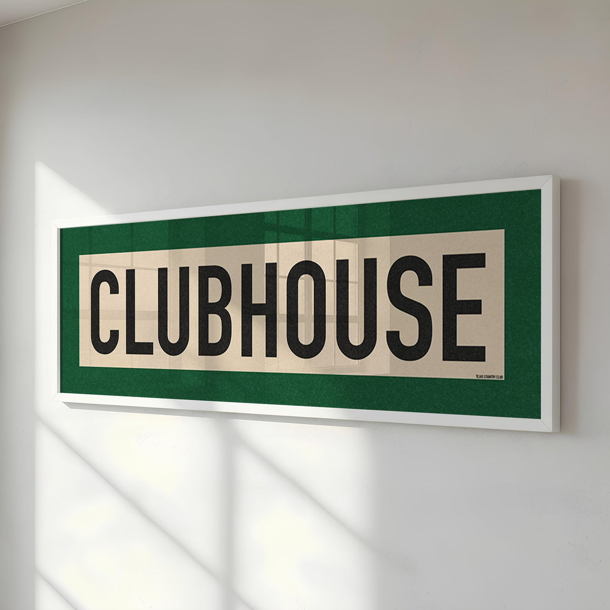 Framed Clubhouse Golf Art Scroll Sign