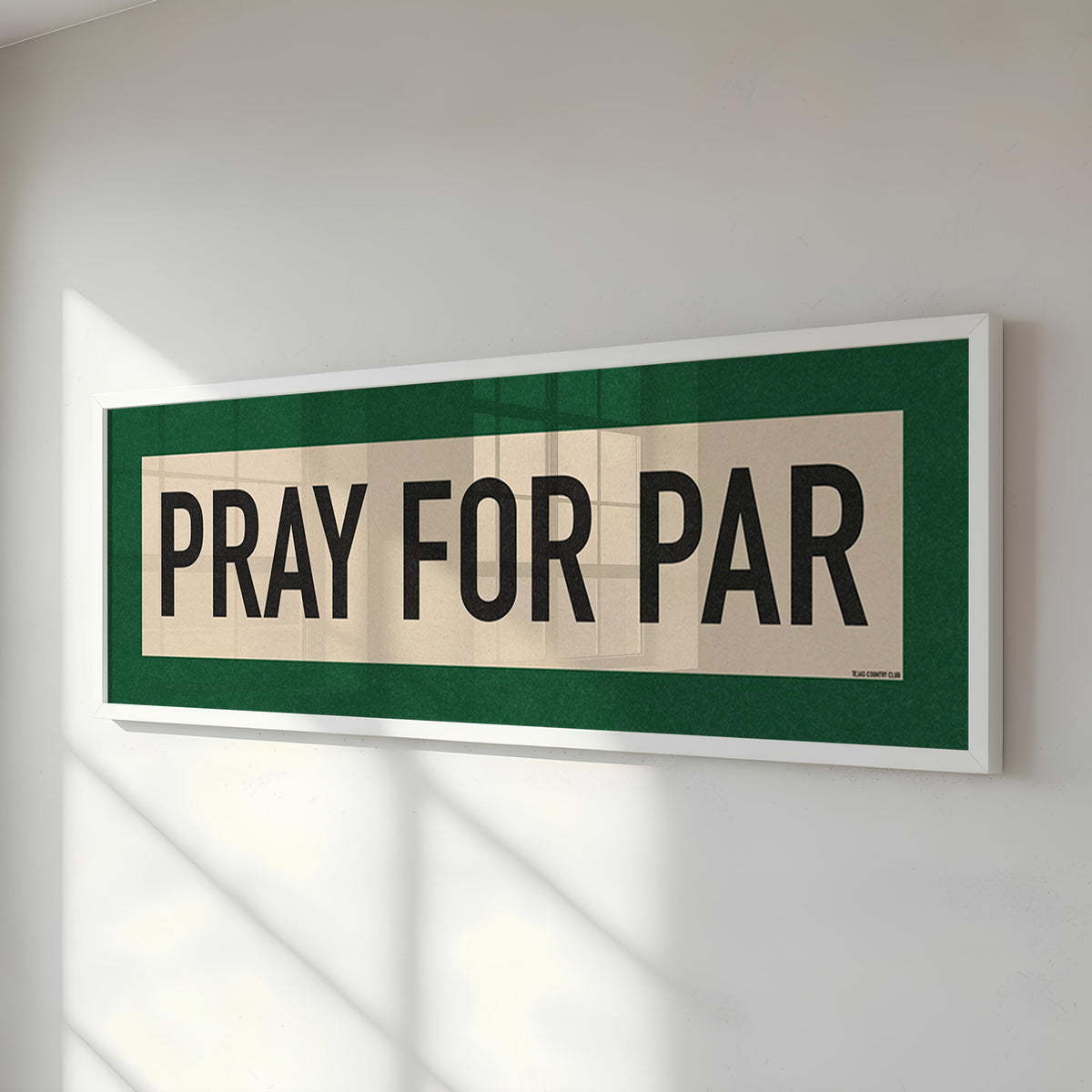 Framed Pray For Par Golf Art Scroll Sign