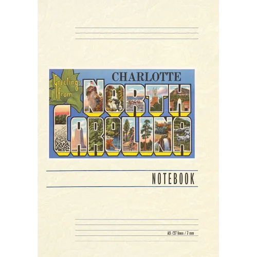 Vintage Lined Notebook Greetings From Charlotte North Carolina Paperback